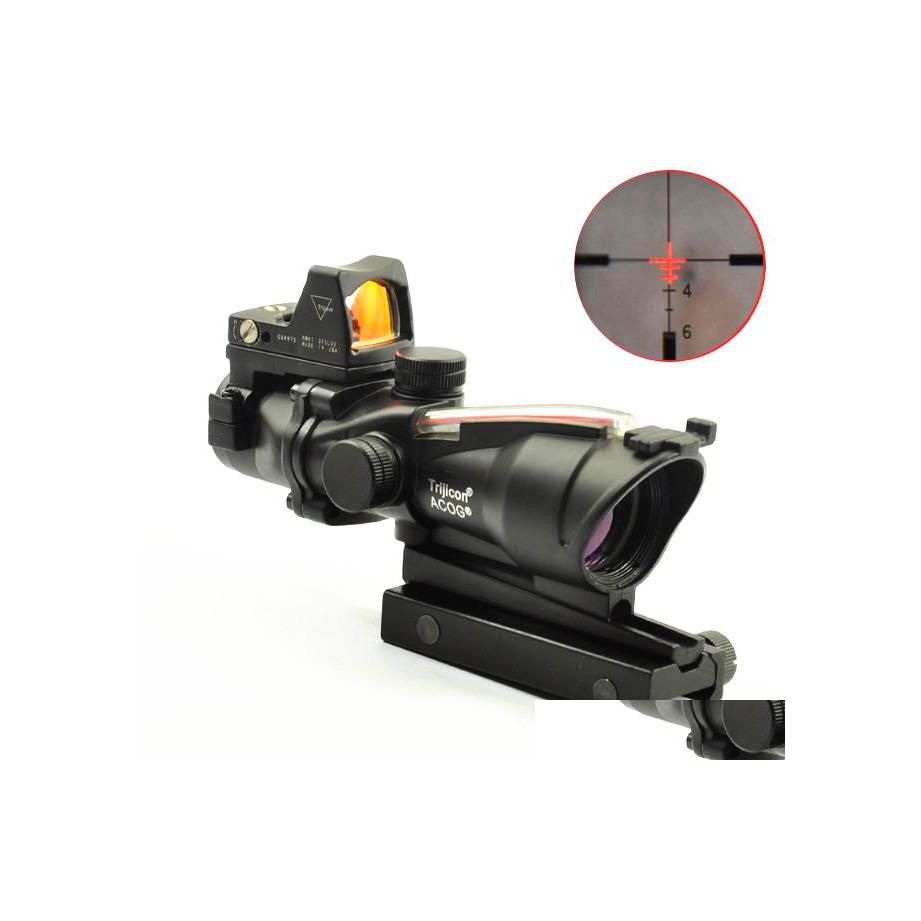 

Hunting Scopes Trij Acog Style 4X32 Real Fiber Ce Red Illuminated Scope W/ Rmr Micro Dot Drop Delivery Sports Outdoors Dh4Ac