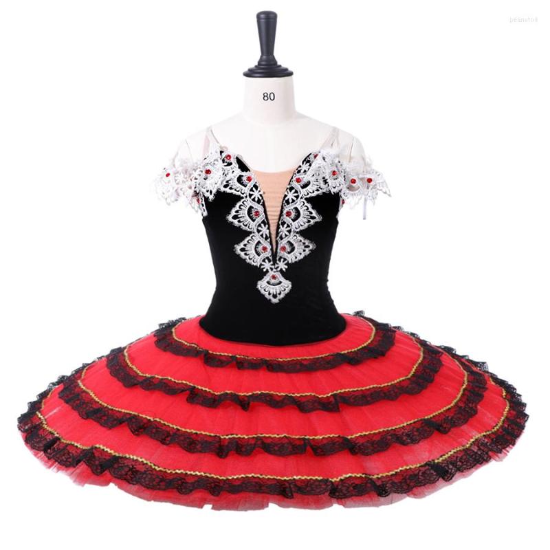 

Stage Wear Adult Black Classical Ballet Tutu Apperal Women Dance Costumes Girls Performance Dresses Kids Dancewear Arrival, Black and red