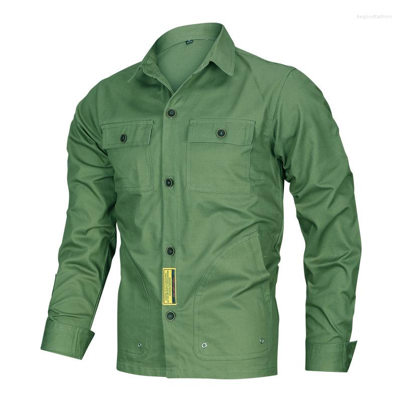 

Men's Casual Shirts Men's 2023 Cargo Long-Sleeved Multi Pockets Camouflage Pure Cotton Shirt For Male, Black