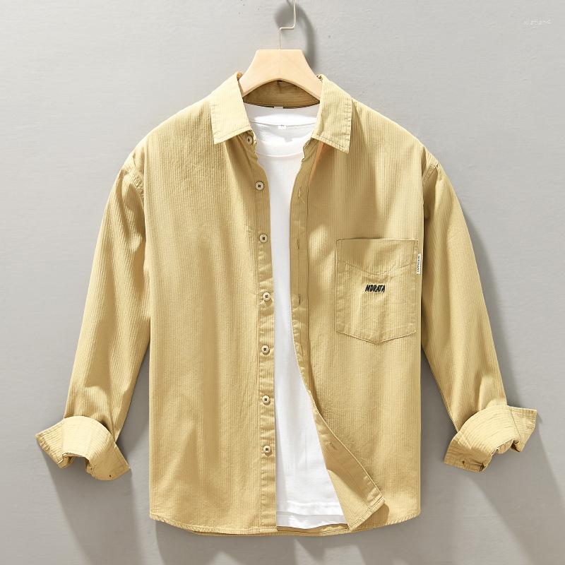 

Men's Casual Shirts B026 Winter Fall Fashion Men's Solid Color Cotton Premium Simple Loose Lapel Blouses Teens Vintage Chic Tops, B026 black