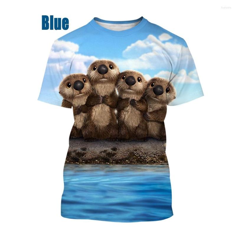 

Men's T Shirts 2023 Men And Women Summer 3d T-shirt Cartoon Animal Otters Printing Fun Cute Fashion Round Neck Top