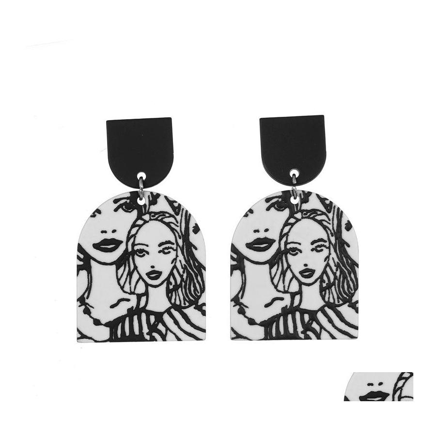 

Dangle Chandelier Geometric Acrylic Face Printed Earrings 2021 Trendy Colorf Resin Earring For Women Statement Jewelry Drop Deliver Otzvh