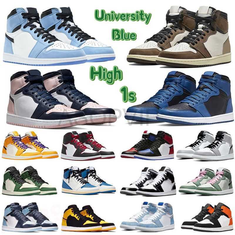 

Top fashion Jumpman 1s high basketball shoes off mens womesn University Blue dark mocha light smoke grey hyper chicago patent bred royal toe 8O4I