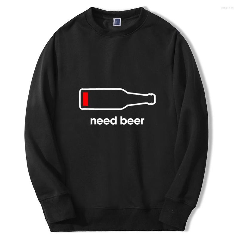 

Men' Hoodies Need Beer Funny Desgin Print 2023 Fashion Sweatshirt Men Causal Pullover Fleece Tracksuit Sportswear, Black