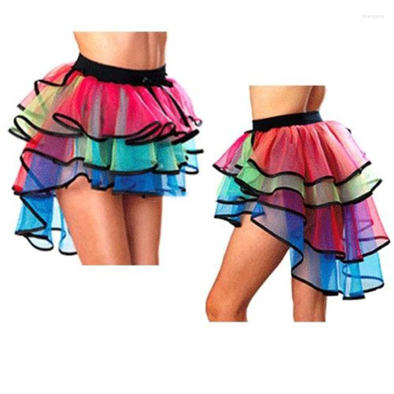 

Skirts Ly Fashion Women Lady Colorful Mini Skirt Stage Dancing Halloween Costume Clubwear Ballet Tutu Fancy Mesh M99, Multi