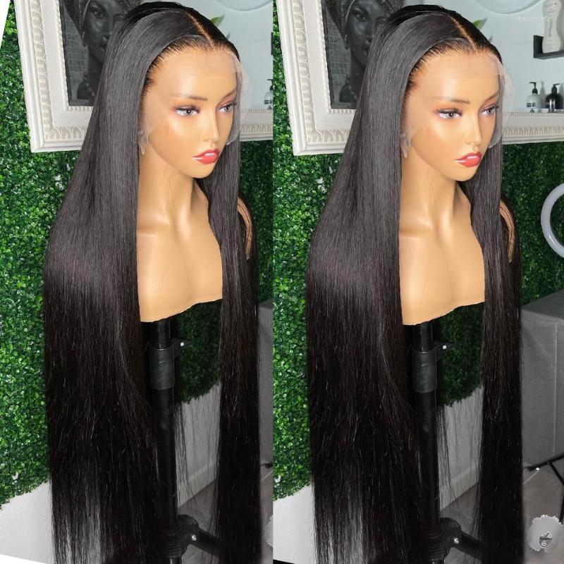 

13x6 Transparent Glueless Straight Lace Front Human Hair Wigs Brazilian Remy Bone 30Inch 360 Frontal Wig For Women, 13x4 lace wig
