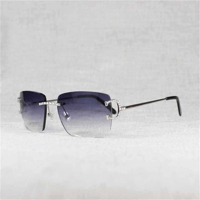 

22% OFF2023 Luxury Rhinestone Wire Rimless Oval Men Stone Metal Frame Square Shades for Women Summer Club Oculos Eyewear