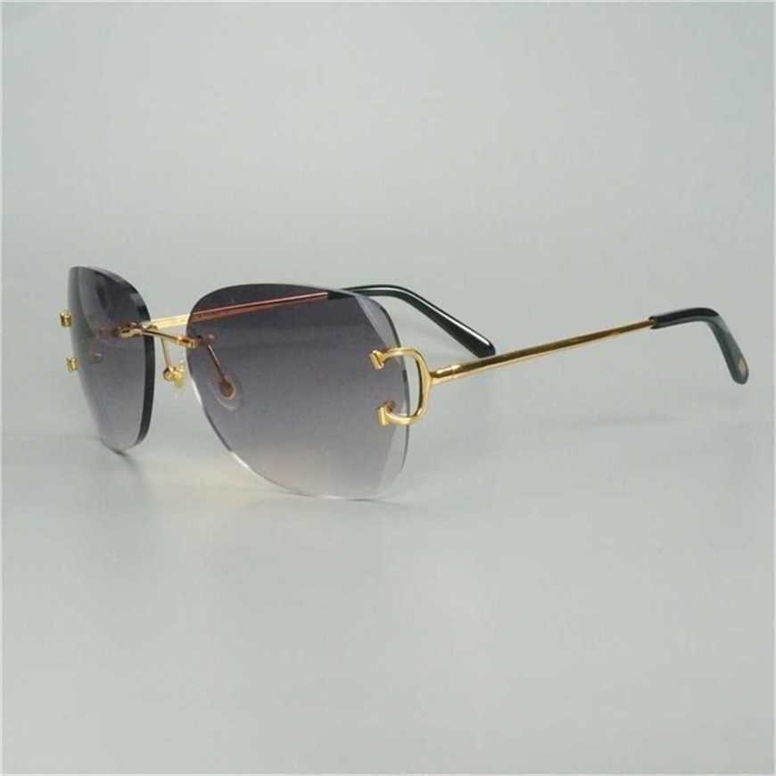 

30% OFF 2023 Rimless Carter Luxury Lentes Sol Sunglass Men Fashion Shades Men's Frame Decroation Ladies