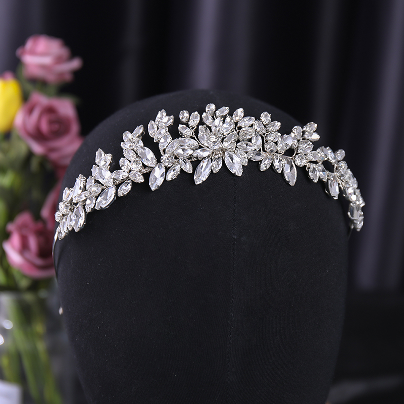 

Wedding Hair Jewelry Bridal Headband Handmade Flower band Crystal Headdress Fashion Women Party Gift Hoop 230202