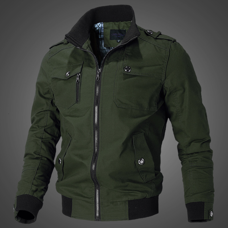 

Mens Jackets Bomber Fashion Casual Windbreaker Coat Spring and Autumn Outwear Stand Slim Military 230203, Blue