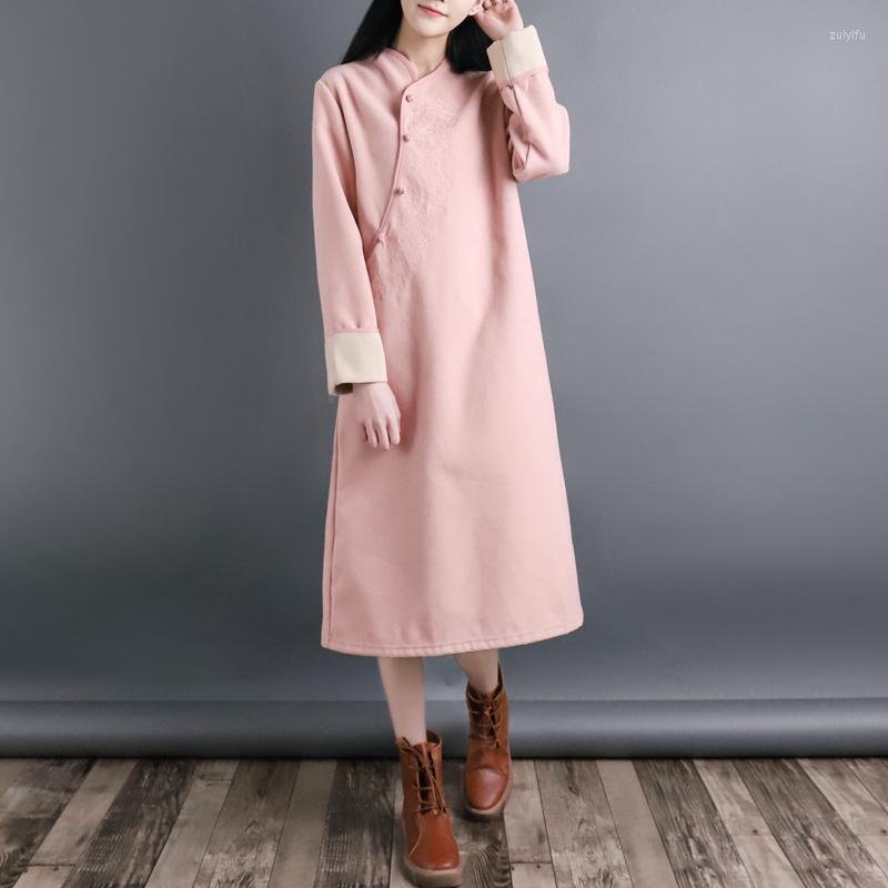 

Casual Dresses Women Winter Dress 2023 Chinese Style Fashion Oriental Female Ladies Elegant Womens Arrival KK2610 X