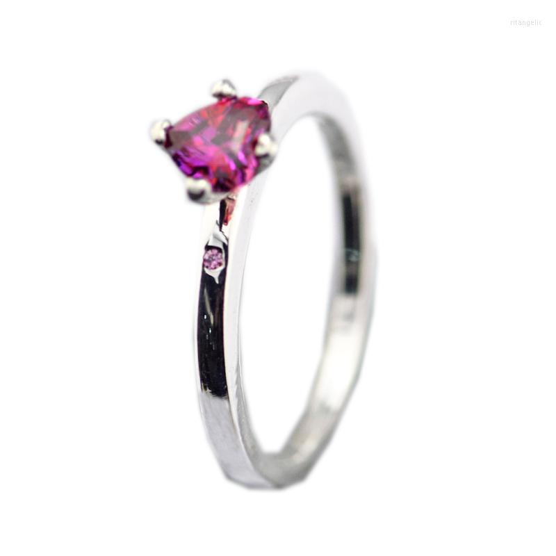 

Cluster Rings Ring You & Me Silver For Women Men With Multi-Colored CZ Anel Feminino 925 Jewelry Sterling Anillos Wedding
