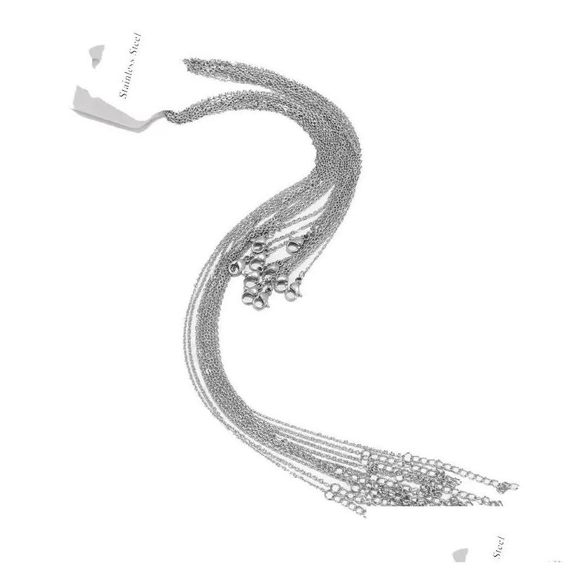 

Chains Black Wax Rope Lobster Clasp Stainless Steel Sier Link Chain Women Men Necklace For Diy Jewelry Making Drop Delivery Dhgarden Dhfzv
