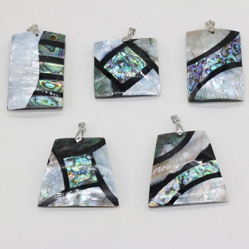 

Pendant Necklaces Natural Crack Splicing Stripe Shell Various Shapes Abalone Charms For DIY Necklace Jewelry Making