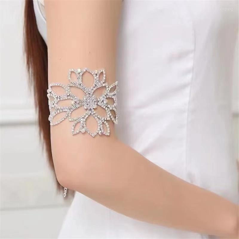 

Link Bracelets Fashion Shiny Rhinestone AB Crystal Arm Chain Women's Flower Bride Ankle And Bracelet Wedding Jewelry Gift Accessori