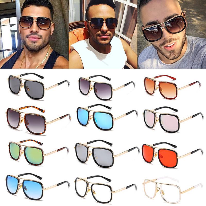 

Sunglasses Vintage Men Big Frame Square Sun Glasses Fashion Male Metal Brand Designer Retro Sunscreen GlassesSunglasses