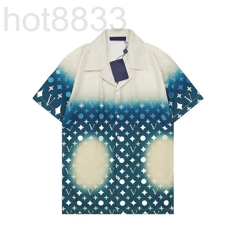 

Men's Casual Shirts Designer 22ss Luxury Mens Fashion Geometric classic print black bowling shirt Hawaii Floral Men Slim Fit Short Sleeve B2MQ, As the picture shows