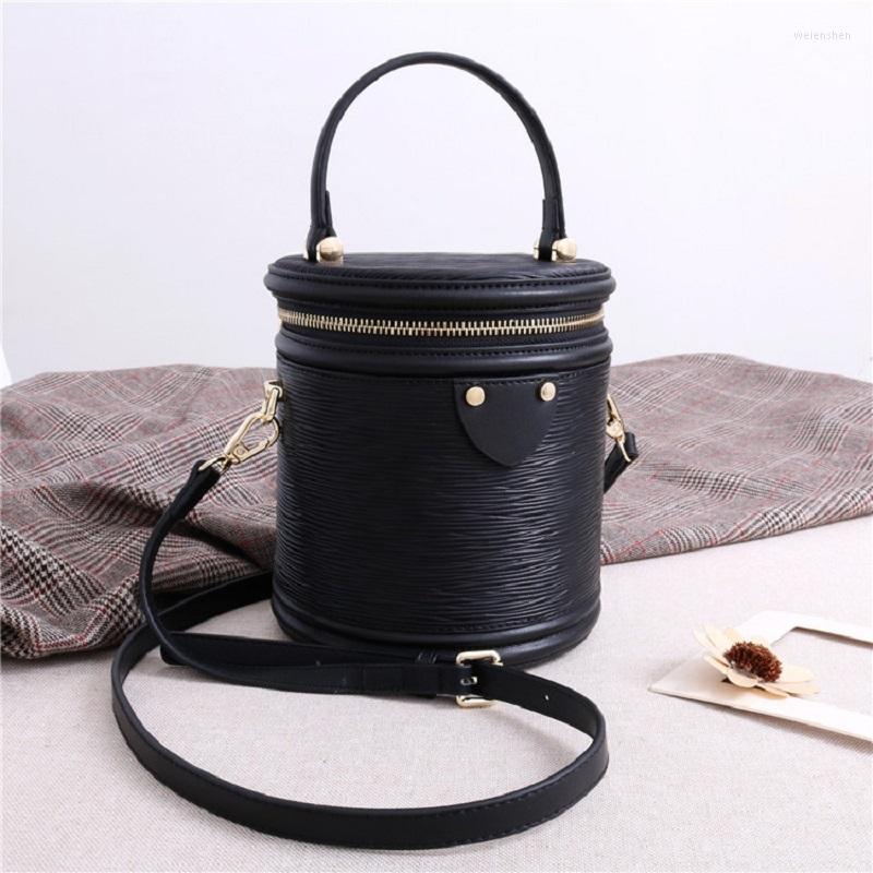 

Evening Bags Fashion Mini Cow Leather Solid Color Bucket Phone Shoulder Bag For Women Small Female Party Purse, Brown