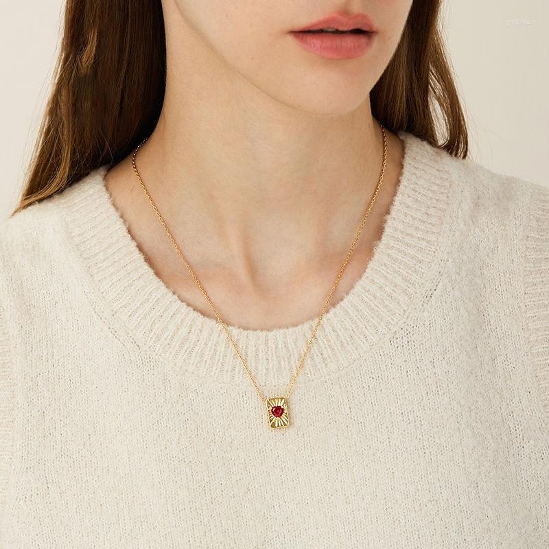 

Choker Timeless Wonder Zirconia Heart Geo Square Charm Chains Necklace For Women Jewelry Kpop Party Goth Trendy Quality Gift Rare 7522