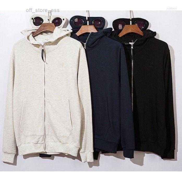 

Men's Hoodies Cp Embroidered Cardigan Zipper Glasses Hoodie Coat for Men I0UM, Black