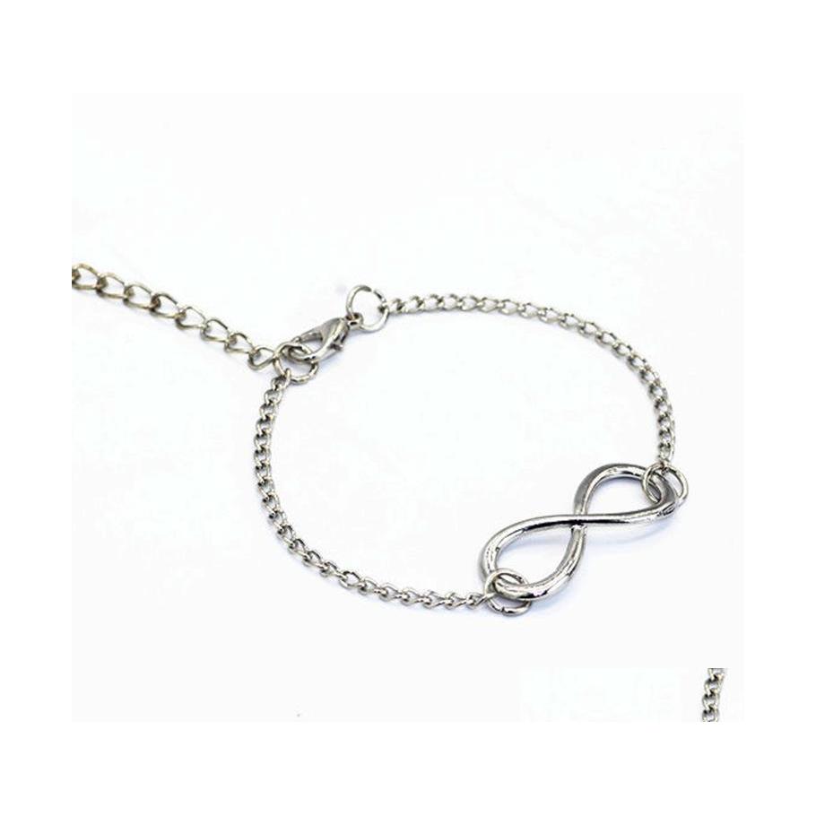 

Charm Bracelets Fashion Gold Sier Bracelet Eight Shape Girl Jewelry Drop Delivery Dhnlc