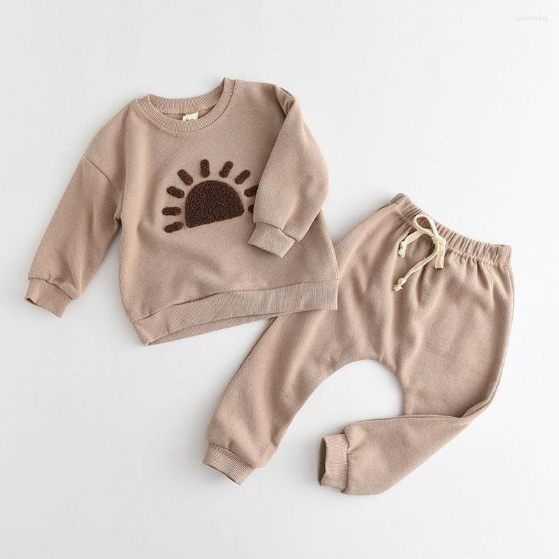 

Clothing Sets Toddler Boys Set 6M-3 Years Autumn Infant Boy Print Letter Soft Waffle Baby Clothes Casual 2pcs Outfits Sweater Suit, Am2094-brown
