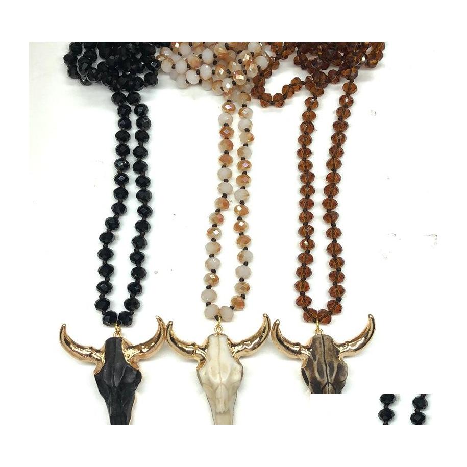 

Pendant Necklaces Bohemian Tauren Cow Bl Head Necklace Long Chain Gold Horn Stylish Women Men Fashion Jewelry Gift Drop Delivery Pend Dh3Mf