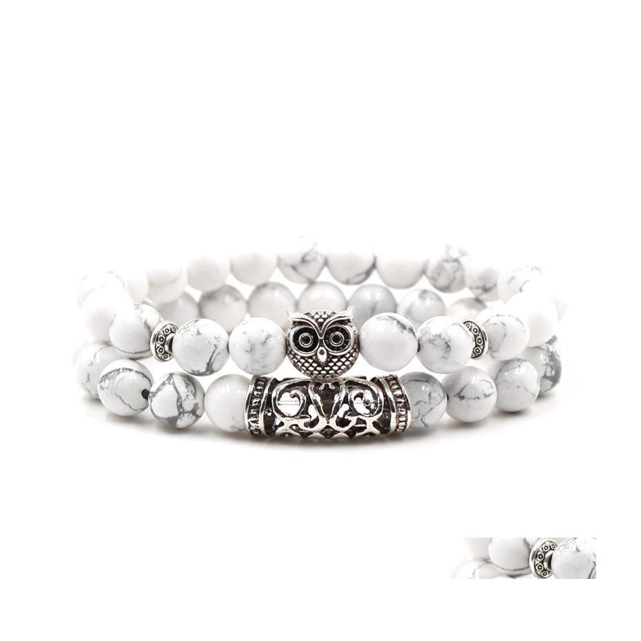 

Charm Bracelets Natural Stone Bead Bracelet Set Pack Head White Turquoise Luckyhat Drop Delivery Jewelry Dh8Gr