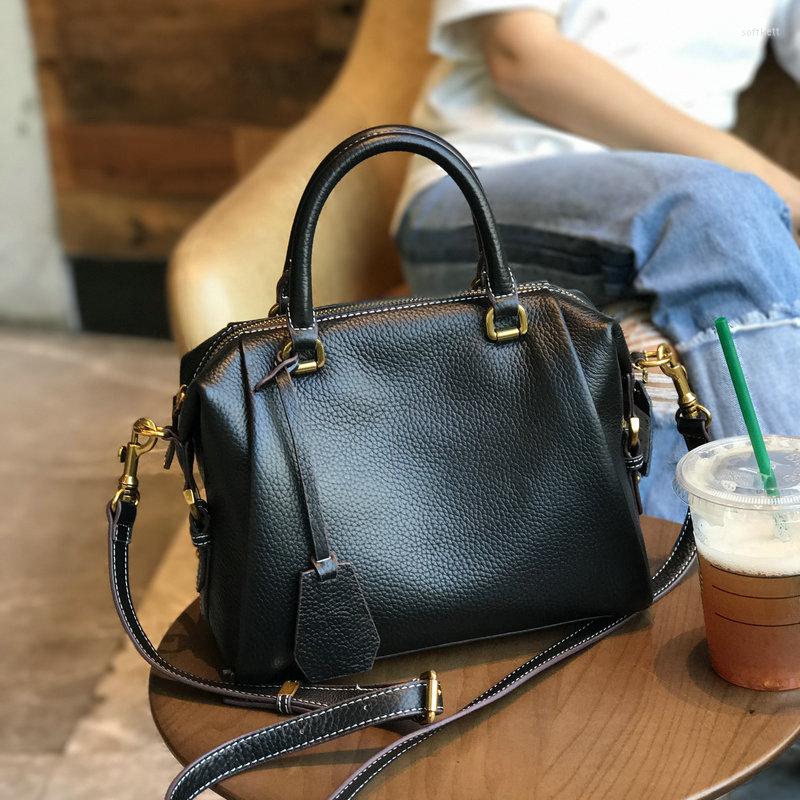 

Evening Bags Women's Leather Bag 2023 Handbag European And American Retro Fashion Shoulder Multi-Function Cowhide Messenger