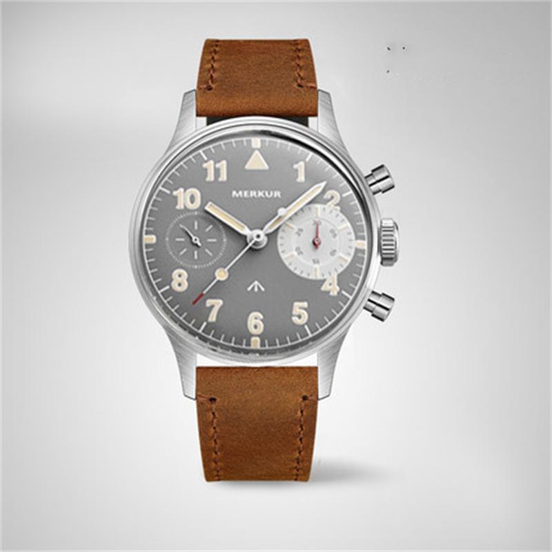 

Wristwatches Retro 1963 Watch Mechanical Military Chronograph Luxury Personality High-end Year Business Gift Wristwatch Men, 1963 chronograph-b