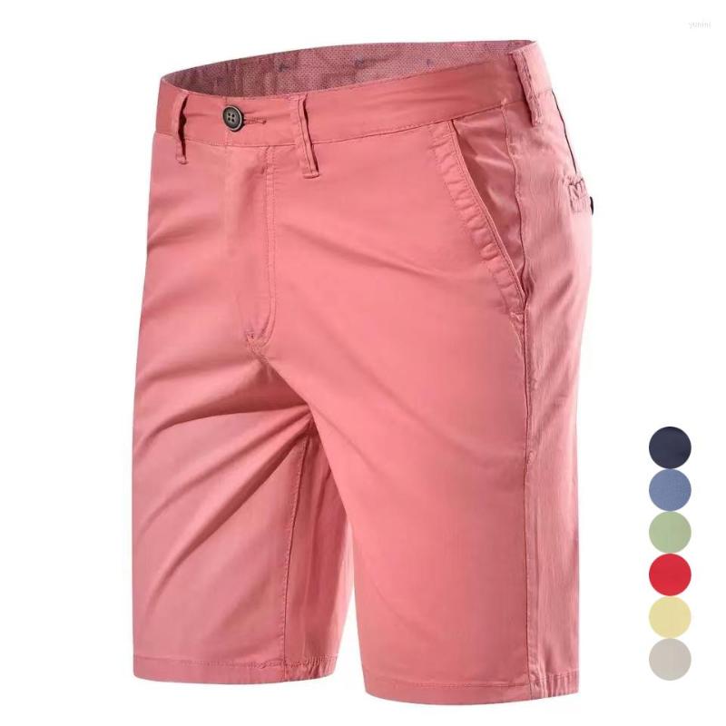 

Men's Shorts Man Summer Cotton Middle Waist Male Luxury Casual Business Men Printed Beach Stretch Chino Classic Fit Short Homme, Green