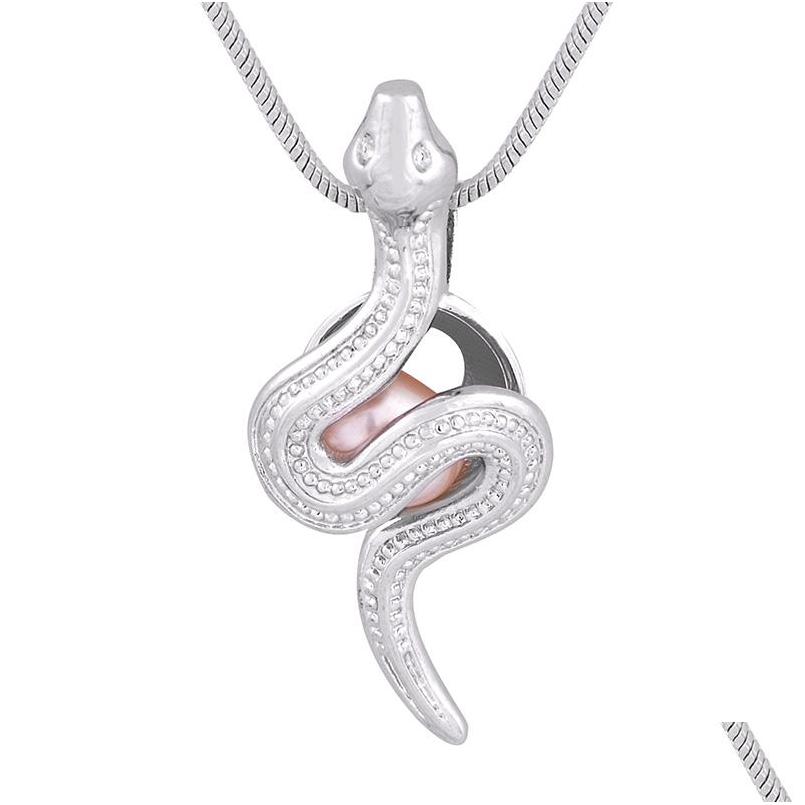 

Pendant Necklaces Hallowmas Present Gift Plated Sier Snake Sliver Cage Lucky European Fashion Jewelry Women Mens P169 Drop Delivery P Dhzf7