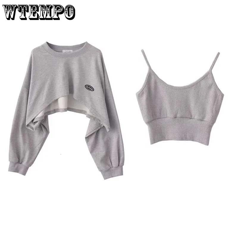 

Women' T-Shirt Women' Short Thin Sweatshirt Long Sleeve Crew Neck Casual Top Blouse Daily Casual Two-piece Simple Style Wholesale 230203, Black
