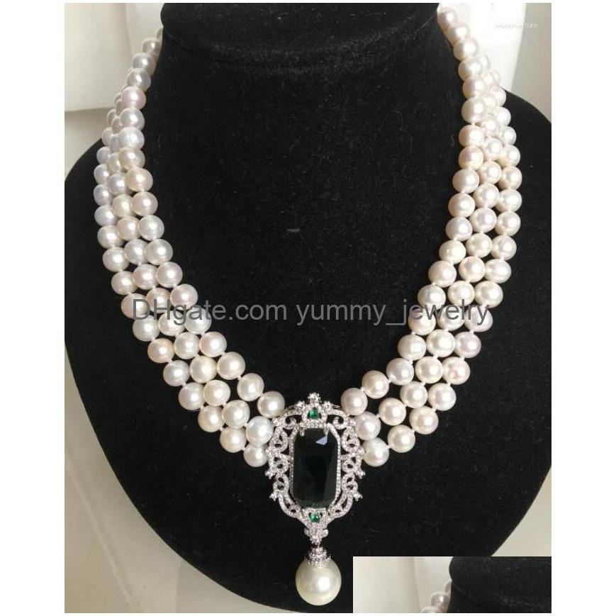 

Pendant Necklaces Sell 89Mm Natural White Freshwater Pearl Mtilayer Necklace Zircon Accessories Fashion Jewelry Drop Delivery Pendant Dhxxq