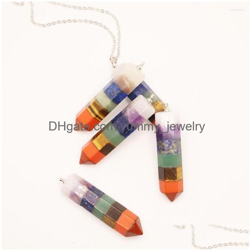 

Pendant Necklaces Exquisite Natural Stone Necklace Colorf Crystal Semi Gem For Unisex Party Wedding Jewelry Drop Delivery Pendants Dhepx