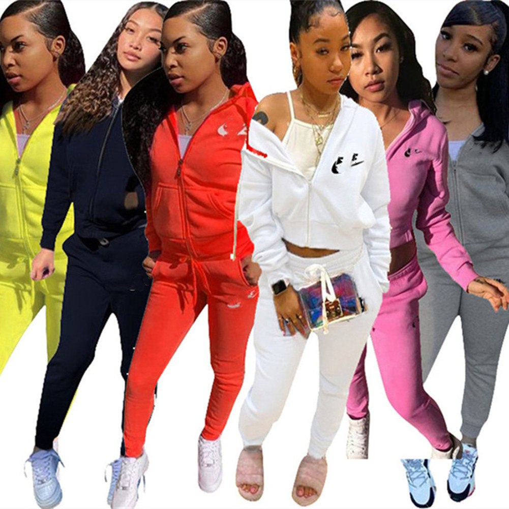 

Designer Jogger suits fall winter women Cotton tracksuits Long sleeve Sweatsuits plus size 2XL Hooded Jacket and pants Two Piece Set Casual Outfits Sportswear 4121-1, Mix color