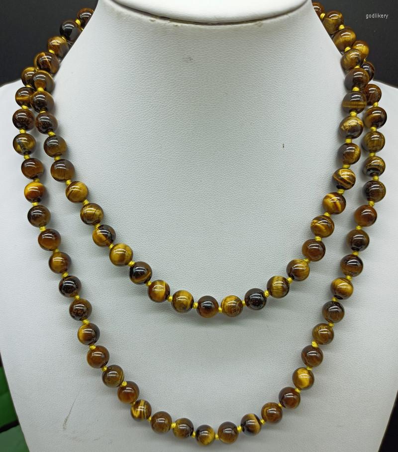 

Chains Yellow 8mm Tiger Eye Round Bead Boutique Necklace 36 Inch Women's Fashion Jewelry