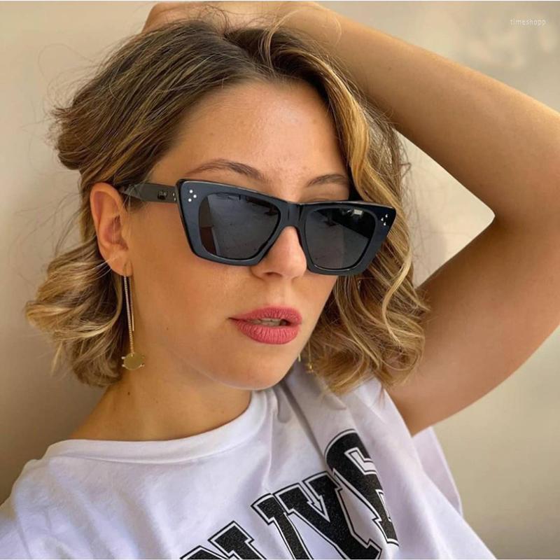 

Sunglasses Cat Eye Women Acetate Frame Fashion Eyewear With RivetSunglasses