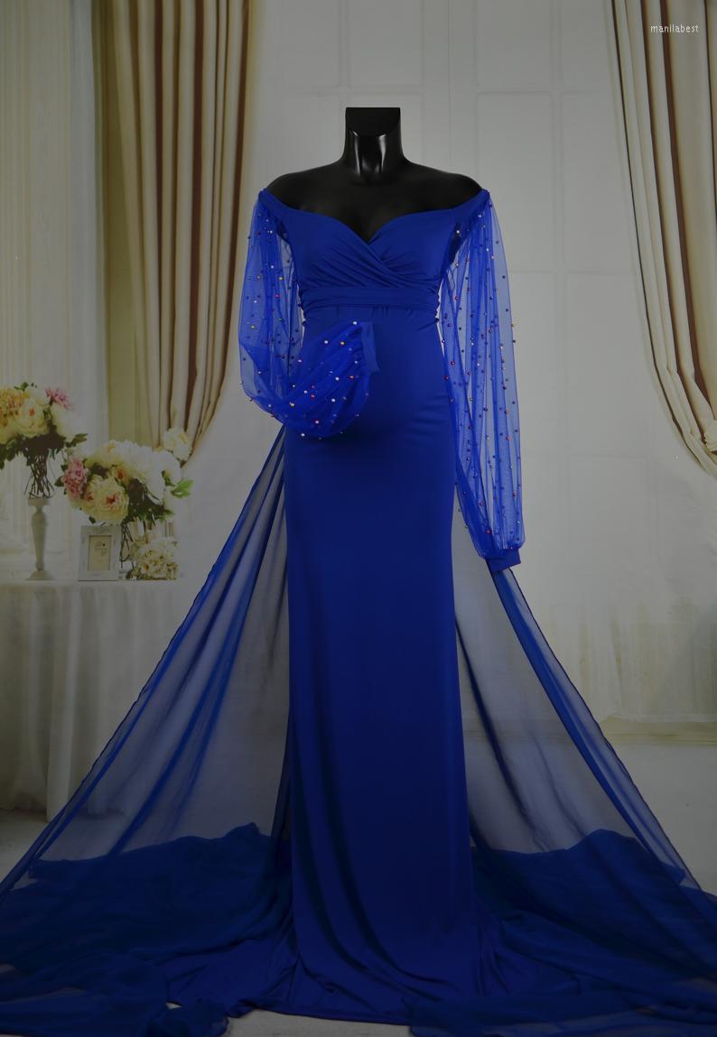 

Women's Sleepwear Customized Winter Maternity Pajamas Beading Sleeve Lotus Leaf Skirt Bathrobe Solid Beteau Chiffon Plus Size Ladies, Blue