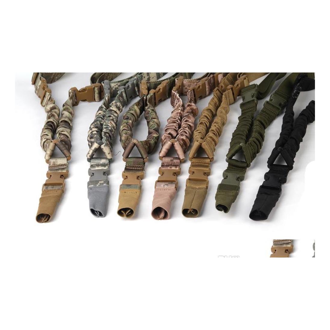 

Paintball Accessories 1000D Tactical Single Point Sling Adjustable Bungee Rifle Gun Strap Drop Delivery Sports Outdoors Cam Hiking Ai Dhduc