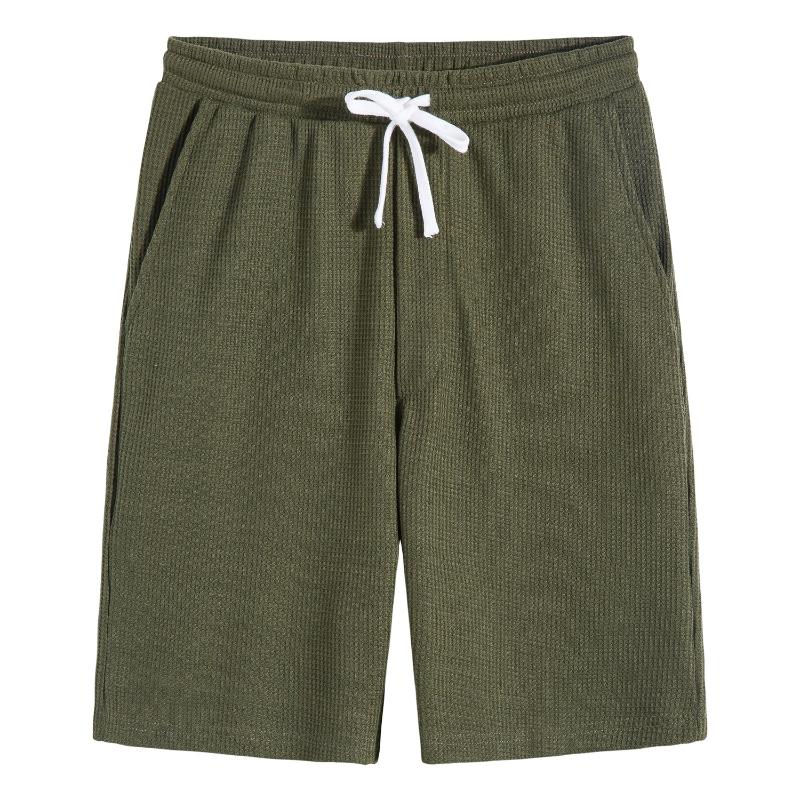 

Men' Shorts Solid Casual Gym Workout Active Elastic Waffle Jogger Pocket 5 Colors, Black