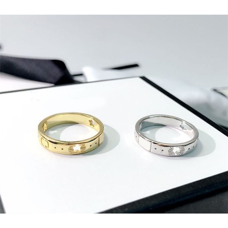 

Love rings for mens luxurious jewelry designer ring couple stylish fine anelli bride simple accessories plated silver star letter promise classic engagement ring