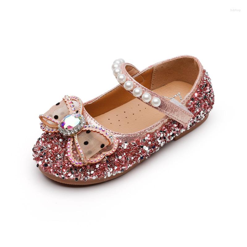 

Athletic Shoes COZULMA Children Girls Flat Pearl Beading Princess Kids Elegant Glitter Sequines Summer Casual Size 21-30, Pink