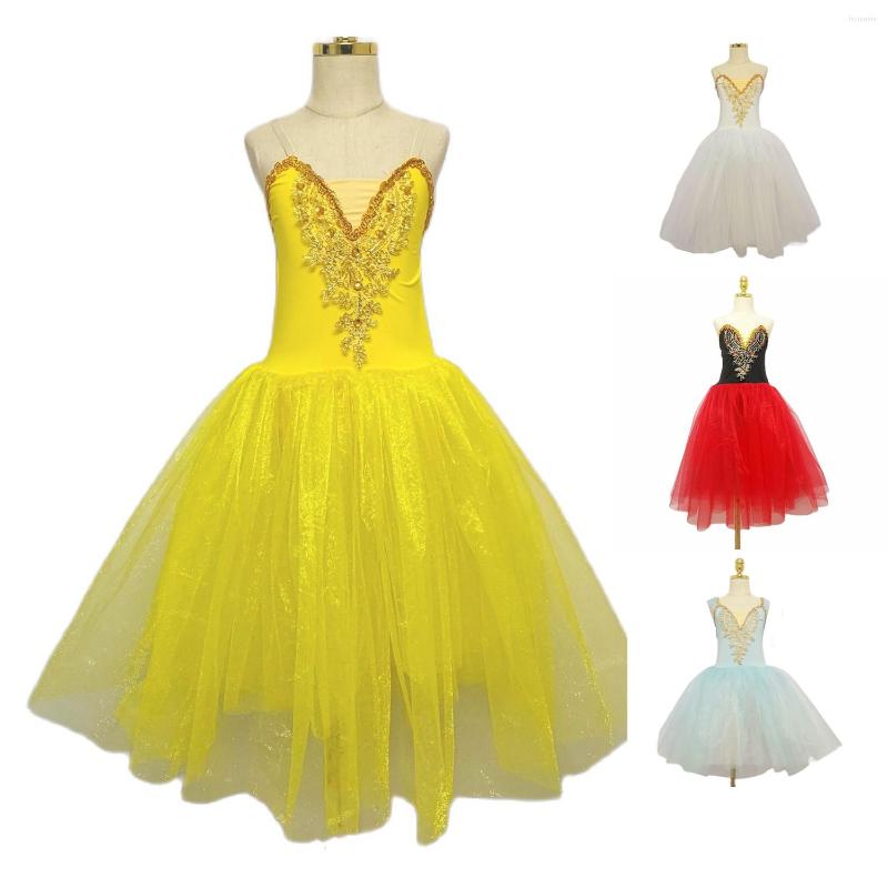 

Stage Wear 2023 Girls Ballet Dance Skirt Children's Professional Costume Performance TUTU, Red