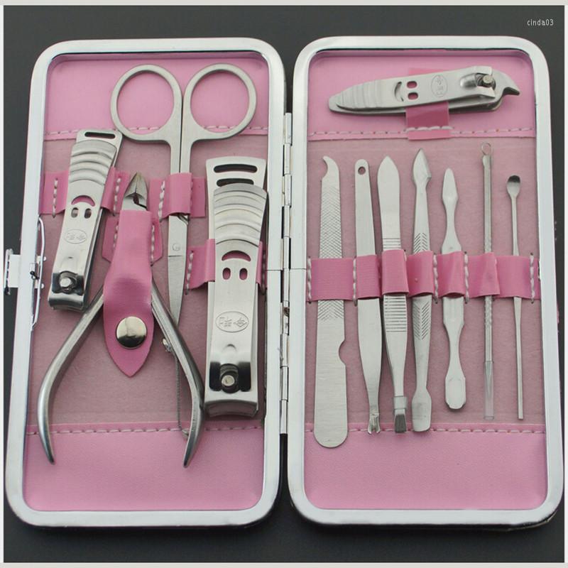 

Nail Art Kits 50set High Quality 12Pcs/Set Professional Stainless Steel Cuticle Clippers Pedicure Manicure Cleaner Grooming Kit Tool