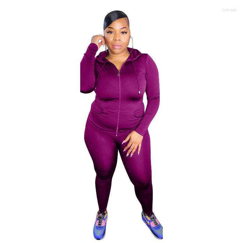 

Tracksuits 5XL Plus Size Two Piece Set Women Clothes Zipper Hoodies Tops Long Pants Matching Sets Autumn Winter Casual 2 Outfits, Black