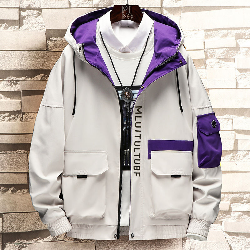 

Mens Jackets Prowow Spring Autumn Zipper Casual Hooded Jakcet Fashion Patchwork Windbreaker Men Coat Clothing 230203, Black