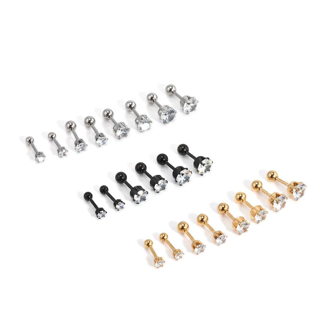 

Stud Earings For Woman Sier Plated Alloy Stainless Steel Rivet Earrings Mens Round With White Diamond Crystal Luckyhat Drop Delivery Dhhu8