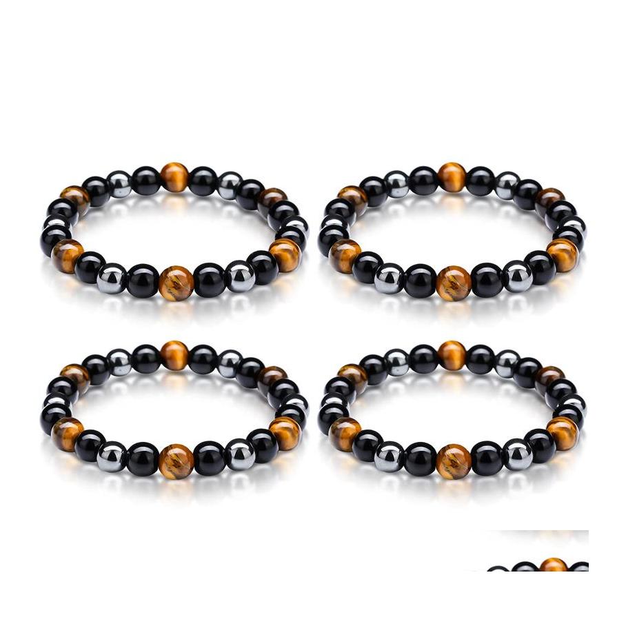 

Beaded Strands 8Mm 10Mm Handmade Personality Charm Beaded Men Jewelry Natural Stone Bead Wood Beads Bracelets For Women Drop Deliver Otfzh