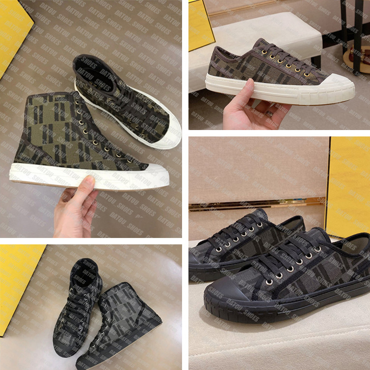 

Black And Brown Designer Shoes Canvas Man High Top Sneakers Casual Outdoor Trainers Fabric High-tops Mens Sneaker Luxury Shoe, Brown2